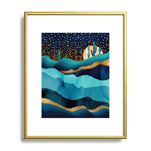 SpaceFrogDesigns Indigo Desert Night Metal Framed Art Print