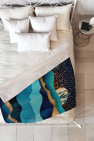 SpaceFrogDesigns Indigo Desert Night Fleece Throw Blanket