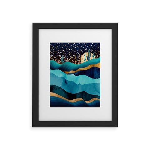 SpaceFrogDesigns Indigo Desert Night Framed Art Print