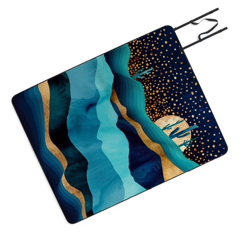 SpaceFrogDesigns Indigo Desert Night Picnic Blanket