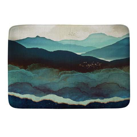 SpaceFrogDesigns Indigo Mountains Memory Foam Bath Mat