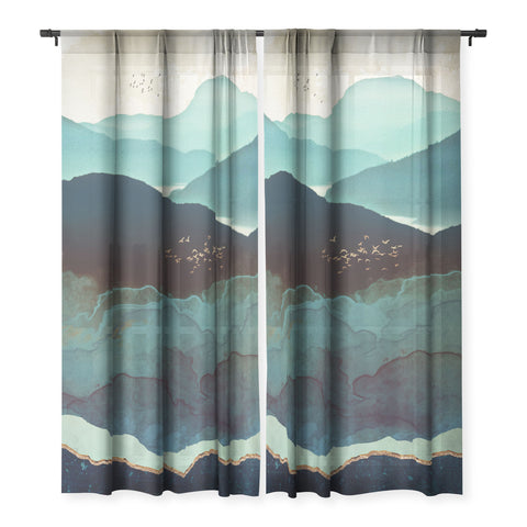 SpaceFrogDesigns Indigo Mountains Sheer Non Repeat