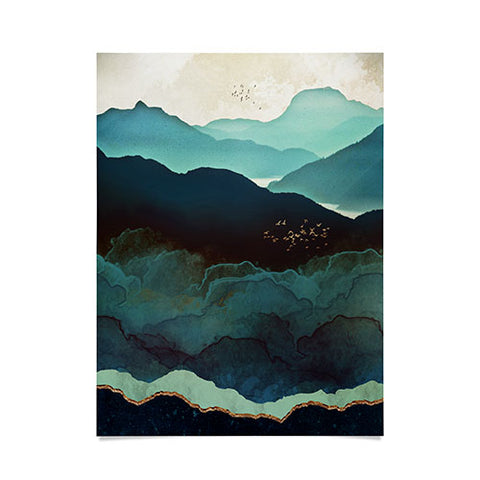 SpaceFrogDesigns Indigo Mountains Poster
