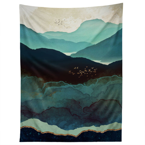 SpaceFrogDesigns Indigo Mountains Tapestry