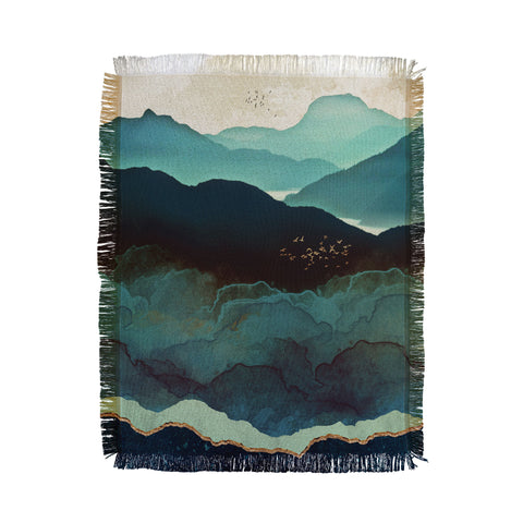 SpaceFrogDesigns Indigo Mountains Throw Blanket