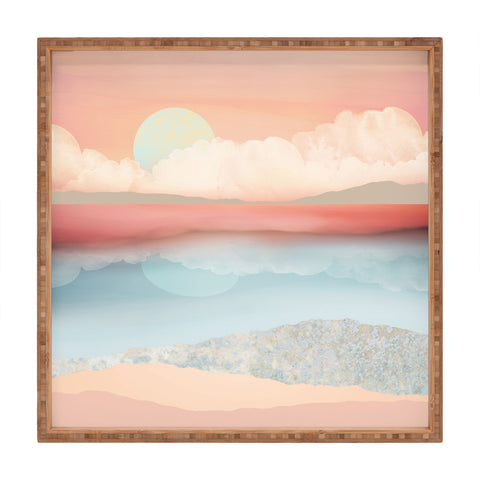 SpaceFrogDesigns Mint Moon Beach Square Tray