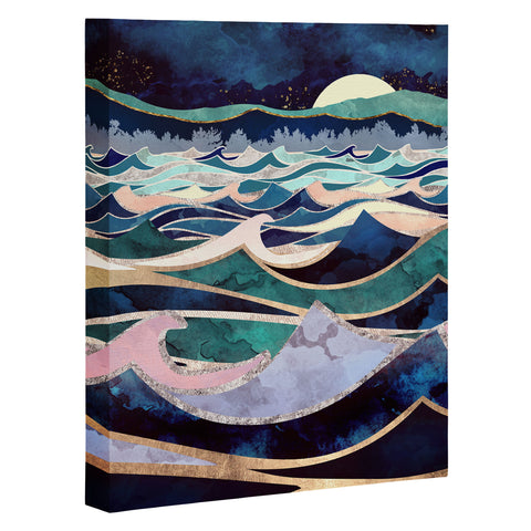 SpaceFrogDesigns Moonlit Ocean Art Canvas