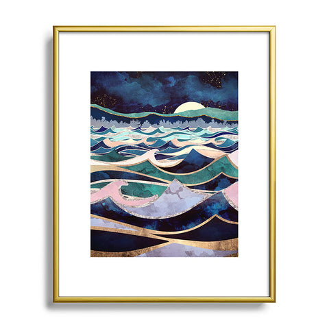 SpaceFrogDesigns Moonlit Ocean Metal Framed Art Print