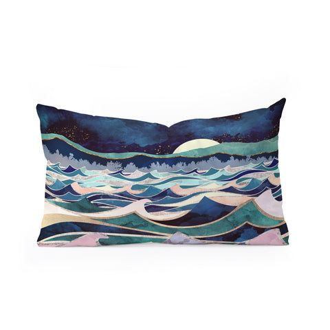 SpaceFrogDesigns Moonlit Ocean Oblong Throw Pillow