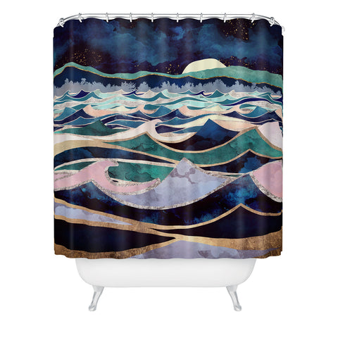 SpaceFrogDesigns Moonlit Ocean Shower Curtain