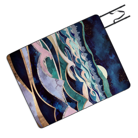 SpaceFrogDesigns Moonlit Ocean Picnic Blanket