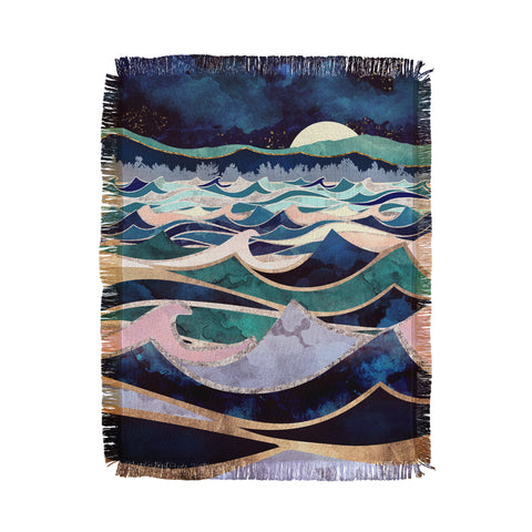 SpaceFrogDesigns Moonlit Ocean Throw Blanket