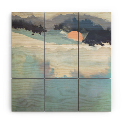 SpaceFrogDesigns Mountain Dream Wood Wall Mural