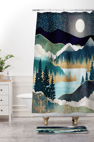 SpaceFrogDesigns Star Lake Shower Curtain And Mat