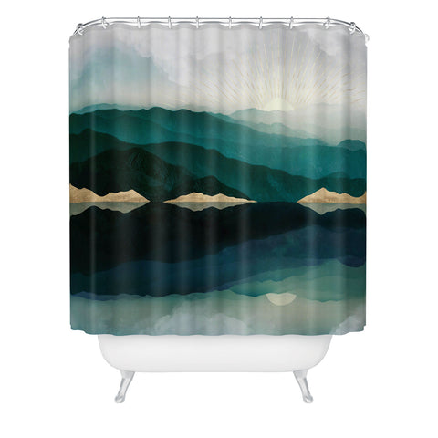 SpaceFrogDesigns Waters Edge Reflection Shower Curtain