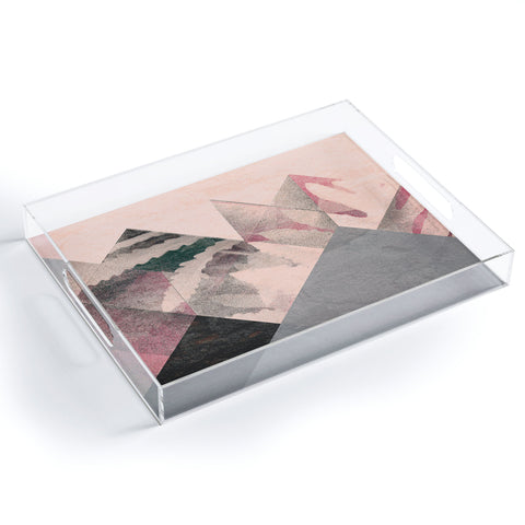 Spires Processed Floral and Granite Acrylic Tray