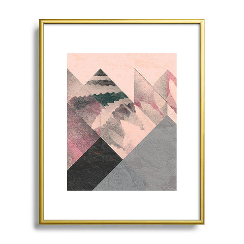 Spires Processed Floral and Granite Metal Framed Art Print