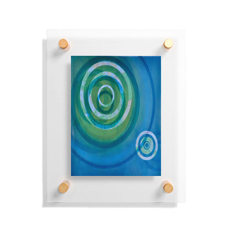 Stacey Schultz Circle Maps Blue Green Floating Acrylic Print