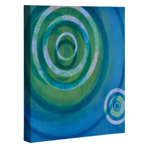 Stacey Schultz Circle Maps Blue Green Art Canvas