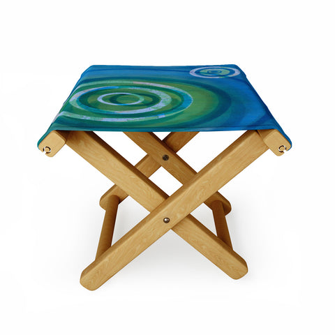 Stacey Schultz Circle Maps Blue Green Folding Stool