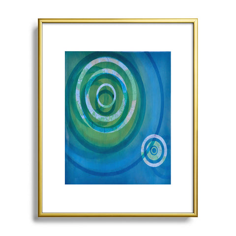 Stacey Schultz Circle Maps Blue Green Metal Framed Art Print