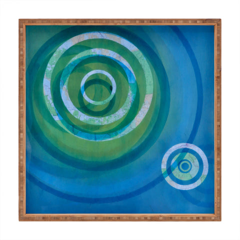 Stacey Schultz Circle Maps Blue Green Square Tray