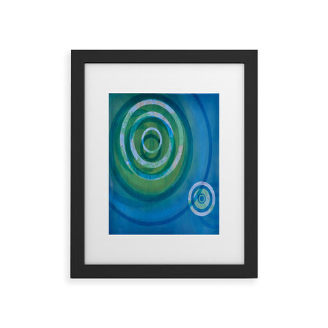 Stacey Schultz Circle Maps Blue Green Framed Art Print