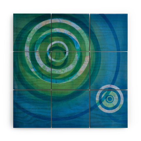 Stacey Schultz Circle Maps Blue Green Wood Wall Mural
