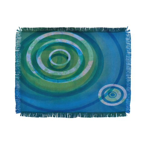 Stacey Schultz Circle Maps Blue Green Throw Blanket