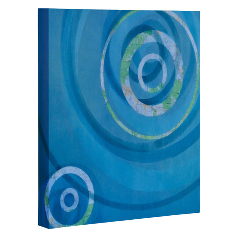 Stacey Schultz Circle Maps Blue Navy Art Canvas