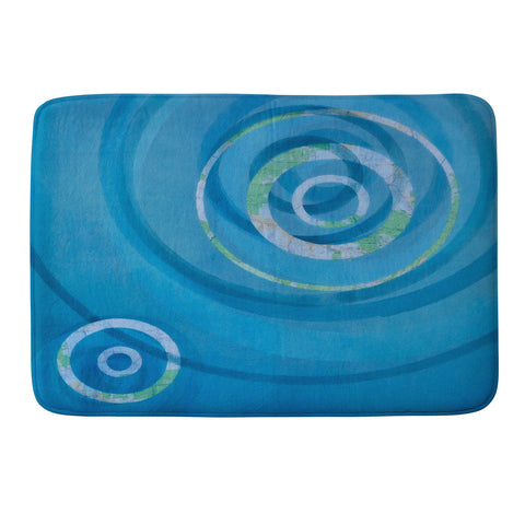 Stacey Schultz Circle Maps Blue Navy Memory Foam Bath Mat