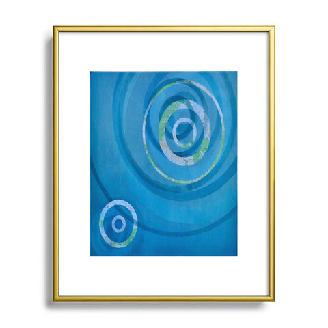 Stacey Schultz Circle Maps Blue Navy Metal Framed Art Print