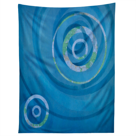 Stacey Schultz Circle Maps Blue Navy Tapestry