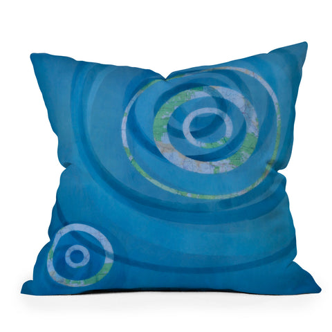 Stacey Schultz Circle Maps Blue Navy Throw Pillow
