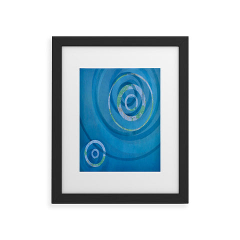 Stacey Schultz Circle Maps Blue Navy Framed Art Print