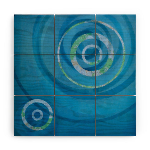 Stacey Schultz Circle Maps Blue Navy Wood Wall Mural