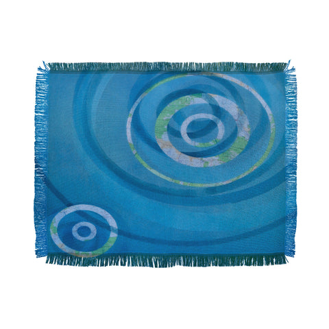 Stacey Schultz Circle Maps Blue Navy Throw Blanket