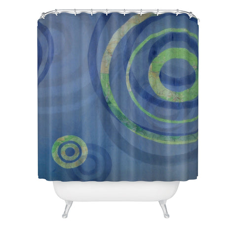 Stacey Schultz Circle Maps Royal Blue 1 Shower Curtain