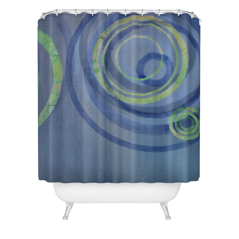 Stacey Schultz Circle Maps Royal Blue 2 Shower Curtain