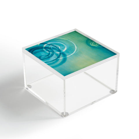 Stacey Schultz Circle World Aqua Acrylic Box