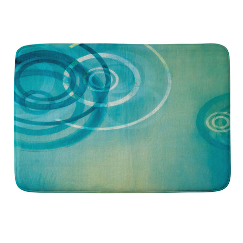 Stacey Schultz Circle World Aqua Memory Foam Bath Mat