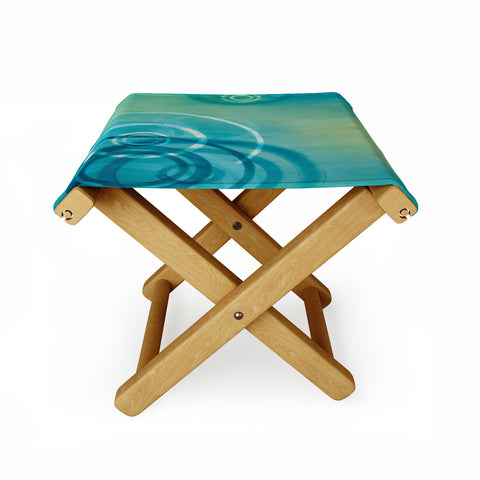 Stacey Schultz Circle World Aqua Folding Stool