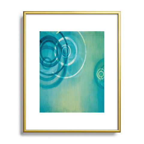Stacey Schultz Circle World Aqua Metal Framed Art Print
