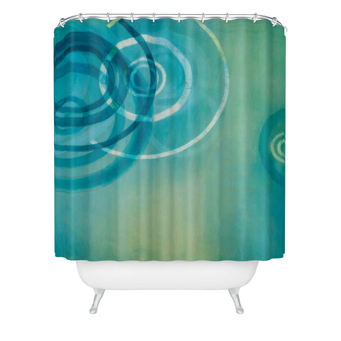 Stacey Schultz Circle World Aqua Shower Curtain