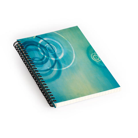 Stacey Schultz Circle World Aqua Spiral Notebook