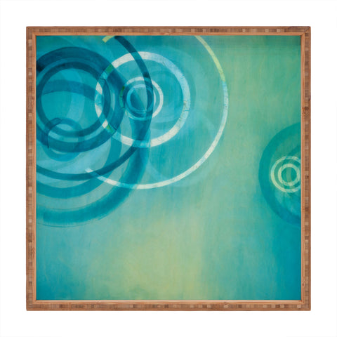 Stacey Schultz Circle World Aqua Square Tray