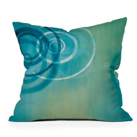 Stacey Schultz Circle World Aqua Throw Pillow