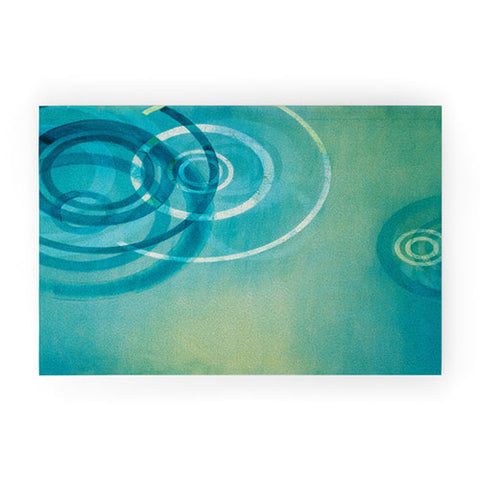 Stacey Schultz Circle World Aqua Welcome Mat