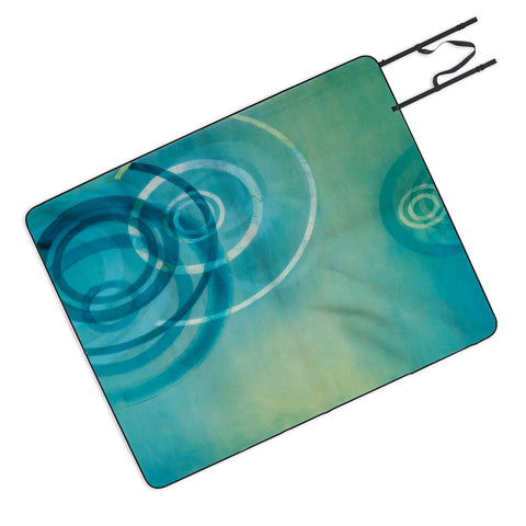 Stacey Schultz Circle World Aqua Picnic Blanket