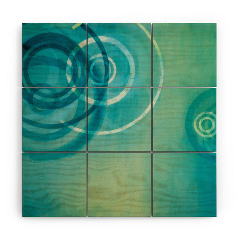 Stacey Schultz Circle World Aqua Wood Wall Mural